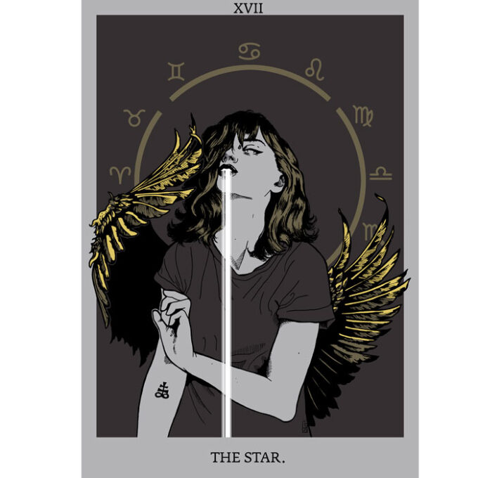 illustration tarot star by moy-a illustration and graphic design